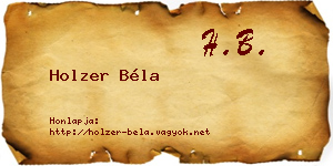Holzer Béla névjegykártya